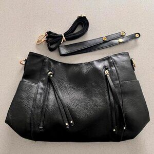 Simple Black Shoulder Bag - Brand New